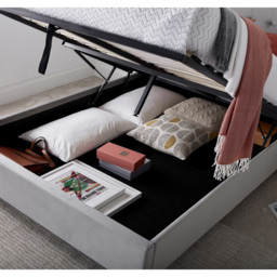 Kingham King Size Grey Velvet Ottoman Bed - Bedmaster - Wilko - thumbnail 5