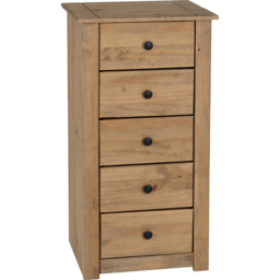 Seconique Panama 5 Drawer Natural Wax Chest of Drawers - Brown - Wilko - thumbnail 3