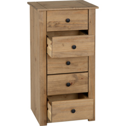 Seconique Panama 5 Drawer Natural Wax Chest of Drawers - Brown - Wilko - thumbnail 5