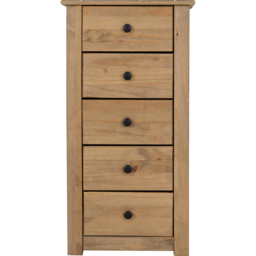 Seconique Panama 5 Drawer Natural Wax Chest of Drawers - Brown - Wilko - thumbnail 4