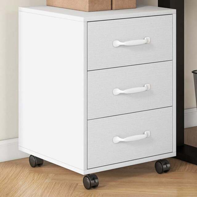 Portland White 3 Drawer Under Desk Mobile Filing Cabinet - Size: 57 x 40 x 40cm - Wilko - image 1