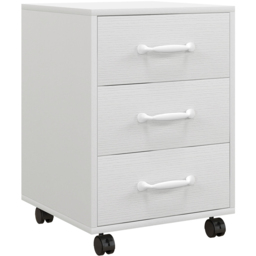 Portland White 3 Drawer Under Desk Mobile Filing Cabinet - Size: 57 x 40 x 40cm - Wilko - thumbnail 3