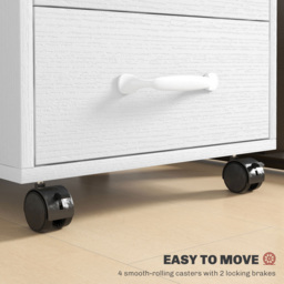 Portland White 3 Drawer Under Desk Mobile Filing Cabinet - Size: 57 x 40 x 40cm - Wilko - thumbnail 7