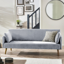 Julian Bowen Andi 3 Seater Grey Fabric Sofa Bed - Wilko
