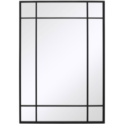 MirrorOutlet The Genestra Black Modern Contemporary Garden Wall Mirror 100 x 70cm - Size: 100 x 70 x 3cm - Wilko - thumbnail 1