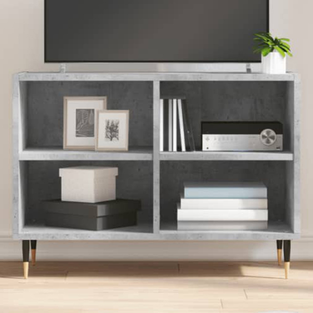 vidaXL 4 Shelf Concrete Grey TV Cabinet - Size: 50 x 69.5 x 30cm - Wilko - image 1