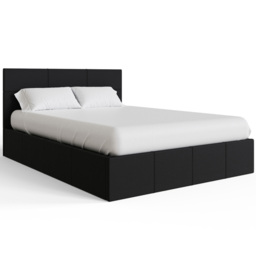 GFW Small Double Black Faux Leather End Lift Ottoman Bed with Bonnell Mattress - Wilko - thumbnail 4