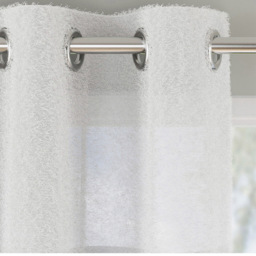 Tyrone Textiles Andorra White Textured Header Eyelet Voile Panel Curtains 140 x 183cm - Size: W 140 x D 183cm - Wilko - thumbnail 3