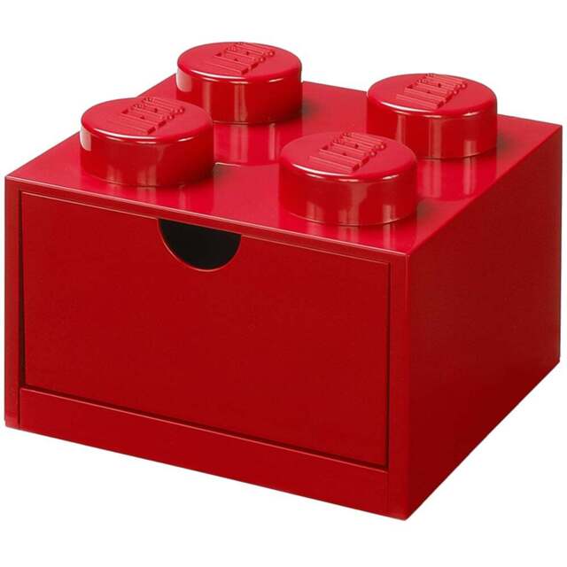 LEGO 4 Knobs Red Desk Drawer - Size: 15.8 x 15.8 x 13cm - Wilko - image 1
