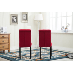 Red Set of 2 Tufted Button Back Fabric Dining Chair - MCC - Wilko - thumbnail 5