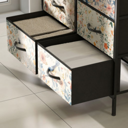 HOMCOM 8 Drawer Single Shelf White Fabric Chest of Drawers - Wilko - thumbnail 4