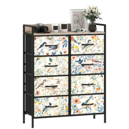 HOMCOM 8 Drawer Single Shelf White Fabric Chest of Drawers - Wilko - thumbnail 3