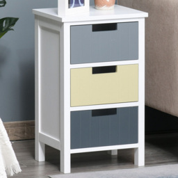 Portland 3 Drawer White and Grey Storage Unit - Size: 3 Drawers - Multi - Wilko - thumbnail 3