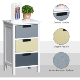 Portland 3 Drawer White and Grey Storage Unit - Size: 3 Drawers - Multi - Wilko - thumbnail 7
