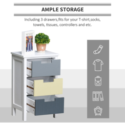 Portland 3 Drawer White and Grey Storage Unit - Size: 3 Drawers - Multi - Wilko - thumbnail 6