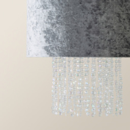 ValueLights Boland Silver Grey Velvet Droplets Pendant Shade - Size: 35.5 x 33 x 35.5cm - Wilko - thumbnail 5