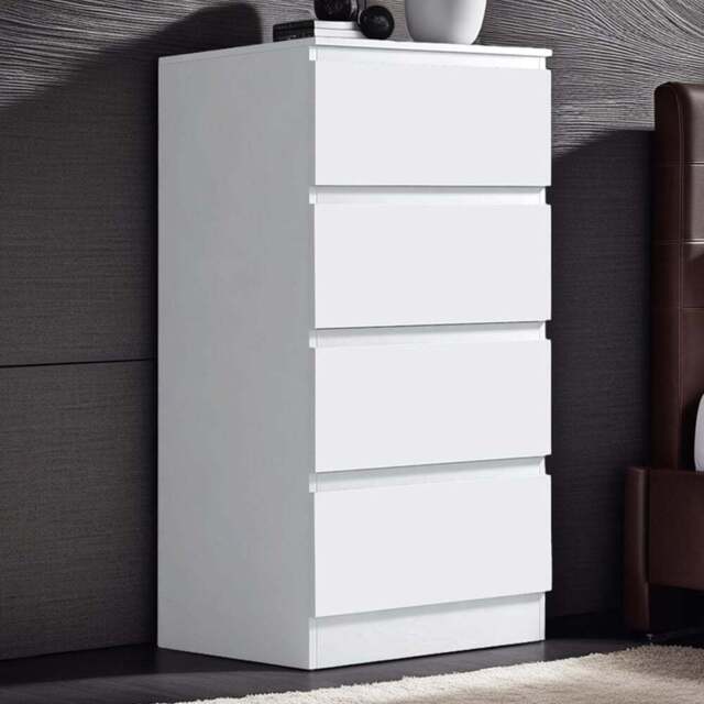 FWStyle Carlton 4 Drawer Matt White Chest of Drawers - Wilko - image 1