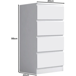 FWStyle Carlton 4 Drawer Matt White Chest of Drawers - Wilko - thumbnail 7