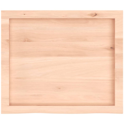 vidaXL 60 x 50 x 4cm Untreated Solid Oak Wood Wall Shelf - Size: 4 x 60 x 50cm - Brown - Wilko - thumbnail 5