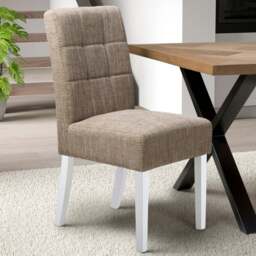 Moseley Set of 2 White Tweed Oatmeal Dining Chair - Cream - Wilko
