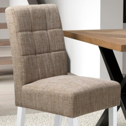 Moseley Set of 2 White Tweed Oatmeal Dining Chair - Cream - Wilko - thumbnail 3