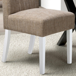 Moseley Set of 2 White Tweed Oatmeal Dining Chair - Cream - Wilko - thumbnail 4