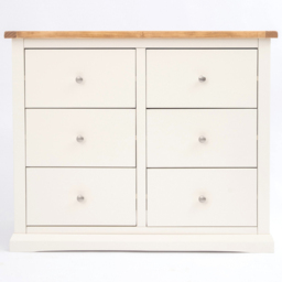 Cabinet Bits Castelli 6 Drawer White Chrome Knob Chest of Drawers - Wilko - thumbnail 4