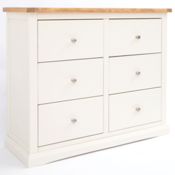 Cabinet Bits Castelli 6 Drawer White Chrome Knob Chest of Drawers - Wilko - thumbnail 3