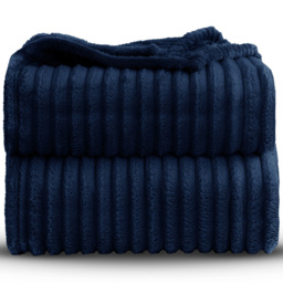 Velosso Bellissima Navy Plush Throw 200 x 240cm - Size: 200 x 240 x 1cm - Wilko - thumbnail 4