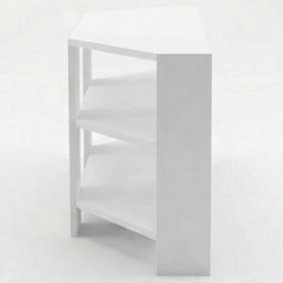 FWStyle Promo 2 Shelf White Corner TV Unit - Size: 45 x 110 x 36cm - Matt White - Wilko - thumbnail 4