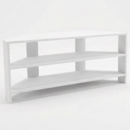 FWStyle Promo 2 Shelf White Corner TV Unit - Size: 45 x 110 x 36cm - Matt White - Wilko - thumbnail 3