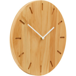 Premier Housewares Vitus Natural Wood Effect Round Wall Clock 35cm - Size: 35 x 4 x 35cm - Brown - Wilko - thumbnail 3
