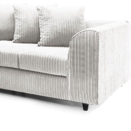 Luxor 5 Seater Silver Jumbo Cord Scatter Back L Shaped Corner Sofa Set - Wilko - thumbnail 5
