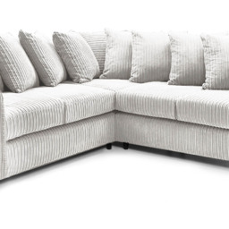 Luxor 5 Seater Silver Jumbo Cord Scatter Back L Shaped Corner Sofa Set - Wilko - thumbnail 4