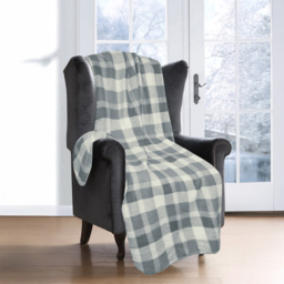 Velosso Grey Check Polar Fleece Blanket 152 x 127cm - Size: 127 x 152 x 1cm - Wilko - thumbnail 3