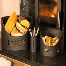 Marco Paul Fire Accessory Holder Set 3 Pack - Size: 29 x 32 x 32cm - Black - Wilko - thumbnail 3