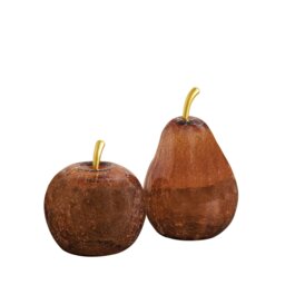 Pack of 2 Crackle Glass Apple and Pear OrnamentsAmber - Wilko