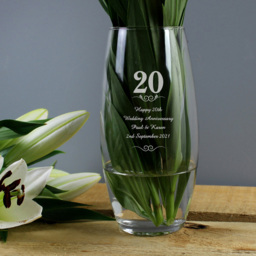 Personalised Memento Personalised 20 Years Bullet Vase - Size: 1.0 x 2.4 x 1.0cm - Clear - Wilko - thumbnail 3