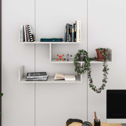 Decortie Tibet Gold Marble Effect 3 Tier Wall Mounted Bookcase Display Unit - Wilko - thumbnail 5