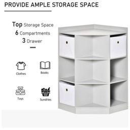 Playful Haven Grey Kids Corner Storage Unit - Size: 57.4 x 57.4 x 94cm - Wilko - thumbnail 5
