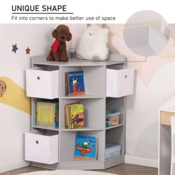 Playful Haven Grey Kids Corner Storage Unit - Size: 57.4 x 57.4 x 94cm - Wilko - thumbnail 6