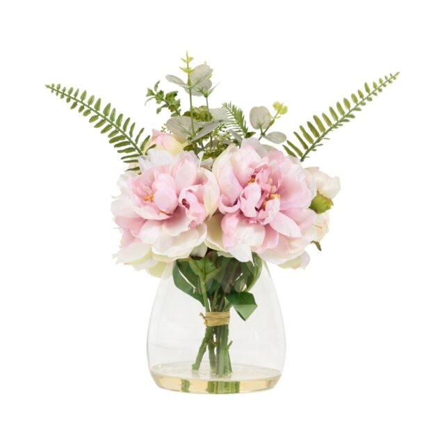 Peony Vase Arrangement Pink - Wilko - image 1