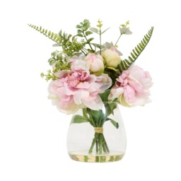 Peony Vase Arrangement Pink - Wilko - thumbnail 4
