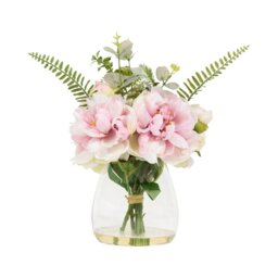 Peony Vase Arrangement Pink - Wilko - thumbnail 1