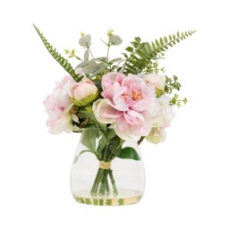 Peony Vase Arrangement Pink - Wilko - thumbnail 3