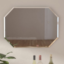 Living and Home Wall Mounted Vanity Mirror with Bevelled Edge 60 x 40cm - White - Wilko - thumbnail 7