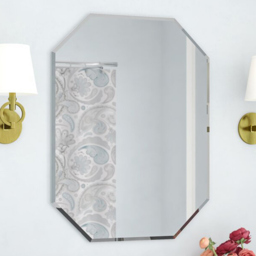 Living and Home Wall Mounted Vanity Mirror with Bevelled Edge 60 x 40cm - White - Wilko - thumbnail 3