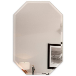 Living and Home Wall Mounted Vanity Mirror with Bevelled Edge 60 x 40cm - White - Wilko - thumbnail 4