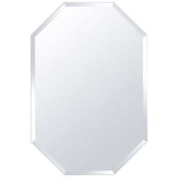 Living and Home Wall Mounted Vanity Mirror with Bevelled Edge 60 x 40cm - White - Wilko