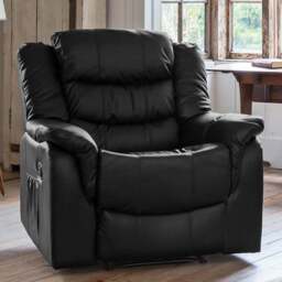 Almeira Black Recliner Armchair - Size: Single - Artemis Home - Wilko